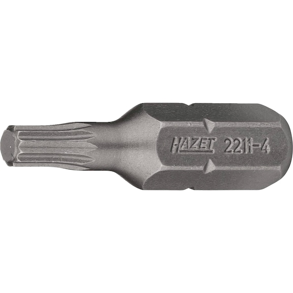 HAZET bit 2211-4 Hexagon 1/4 inch (6.3 mm) internal multi-tooth profile XZN M4 - Internal multi-tooth screwdriver bit