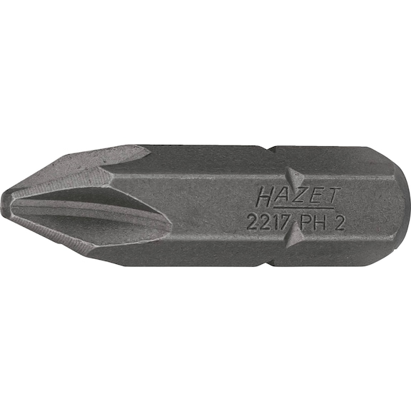 HAZET Bit 2217-PH2 Sechskant 5/16 Zoll (8 mm) Kreuzschlitz Profil PH PH2 - Bit für Kreuzschlitzschrauben
