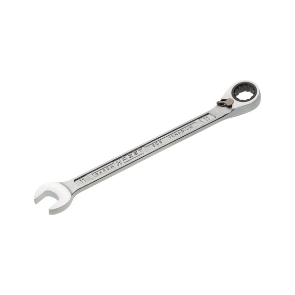 HAZET ratchet combination wrench 606-11 outside double hexagon traction profile - Ratchet ring spanner