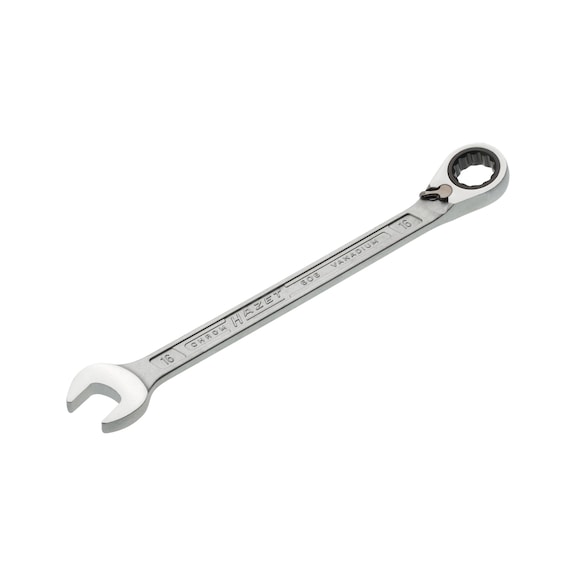 HAZET ratchet combination wrench 606-16 Outer double hexagon traction profile - Ratchet ring spanner