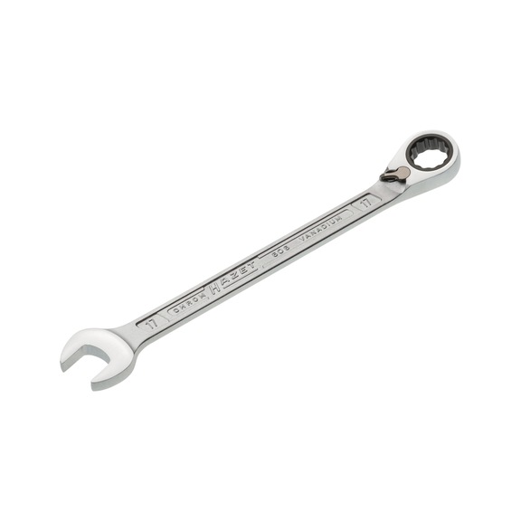HAZET ratchet combination wrench 606-17 Outer double hexagonal traction profile - Ratchet ring spanner
