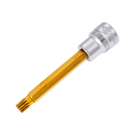 HAZET Screwdriver socket 8808LG-8 Square 3/8 inch (10 mm) - Internal multi-tooth screwdriver bit