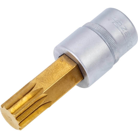 HAZET Schraubendreher-Steckschlüsseleinsatz 990-18 Vierkant 1/2 Zoll (12,5 mm) - Innenvielzahn-Schraubendrehereinsatz