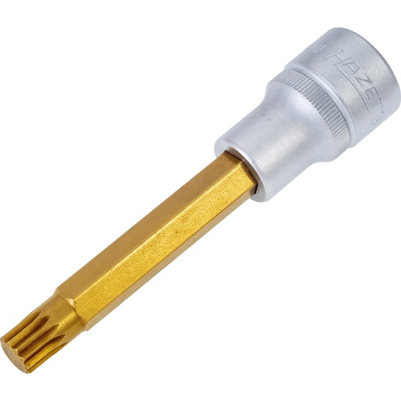HAZET screwdriver socket 990LG-10 square drive 1/2 inch (12.5 mm) - Internal multi-tooth screwdriver bit