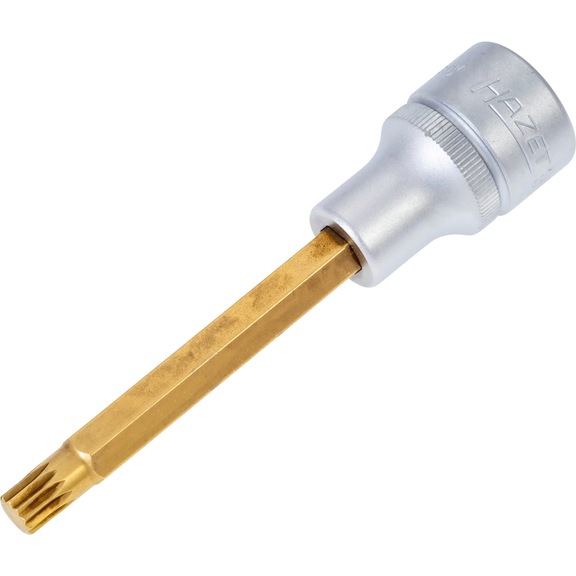 HAZET screwdriver socket 990LG-8 square drive 1/2 inch (12.5 mm) - Internal multi-tooth screwdriver bit