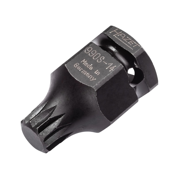 HAZET impact wrench Screwdriver socket 990S-14 - Internal multi-tooth screwdriver bit