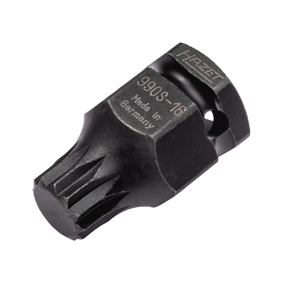 HAZET impact wrench screwdriver socket 990S-16 - Internal multi-tooth screwdriver bit