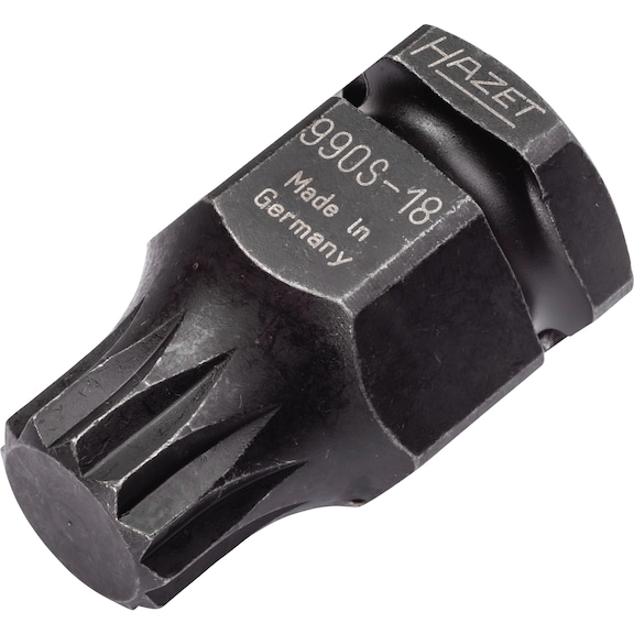 HAZET impact wrench Screwdriver socket set 990S-18 - Internal multi-tooth screwdriver bit