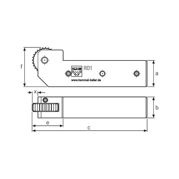 Porte-outil de moletage à droite et à gauche ZEUS 131-20 - Outil de moletage (série RD1 modèle 131)