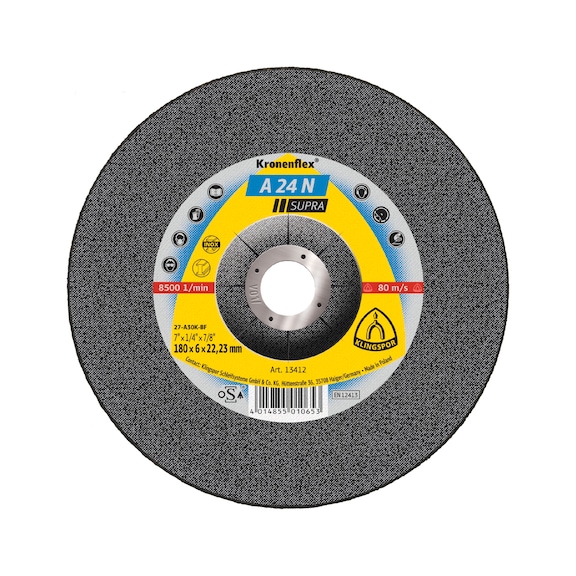 KLINGSPOR Schruppscheiben 230x6x22,23 mm gekröpft 13432 - Schruppschleifscheibe