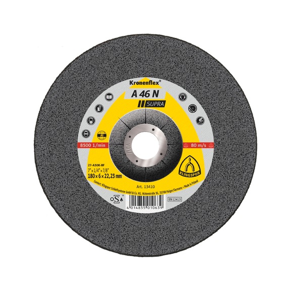 KLINGSPOR grinding wheels 115x6x22.23 mm cranked 6622 - Rough grinding wheel