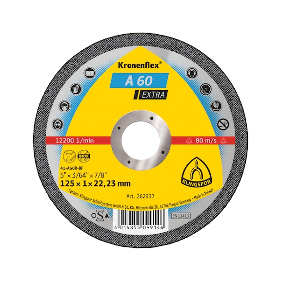 KLINGSPOR cutting-off wheels 115x1x22.23 mm straight 262936 - Cut-off wheel
