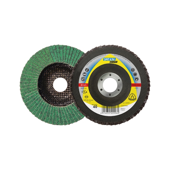 KLINGSPOR abrasive mop disc 125x22.23 mm grain 40 convex 322831 - Abrasive mop disc