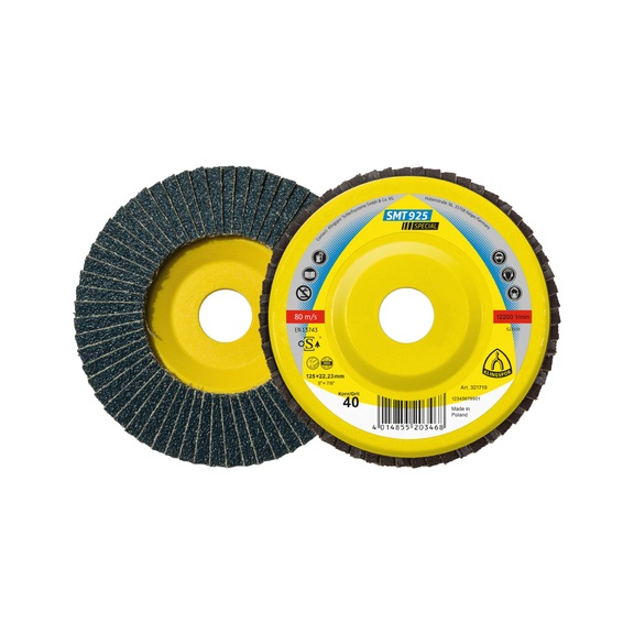 KLINGSPOR abrasive mop disc 125x22.23 mm grit 40 convex 321719 - Abrasive mop disc