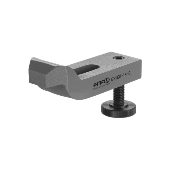 AMF Clamping arm cranked with adjustable support screw 6316V-24+28 Number 71266 - Clamping iron
