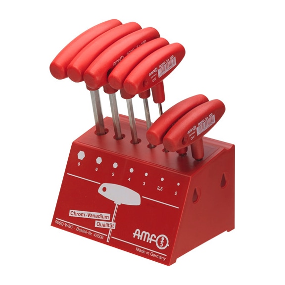 AMF Cross-handle screwdriver with workshop stand 906Q-WM7 Number 42606 - Hexagon socket screwdriver with cross handle