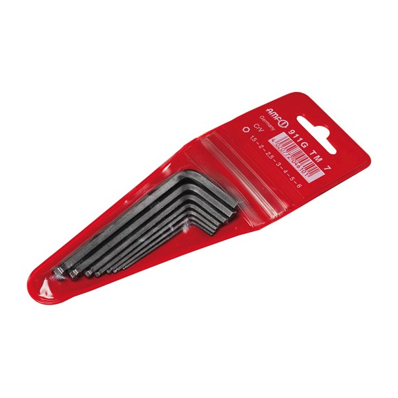 AMF Ball-head screwdriver in key case 911G-TM7 Number 46102 - Hexagon socket screwdriver, angled