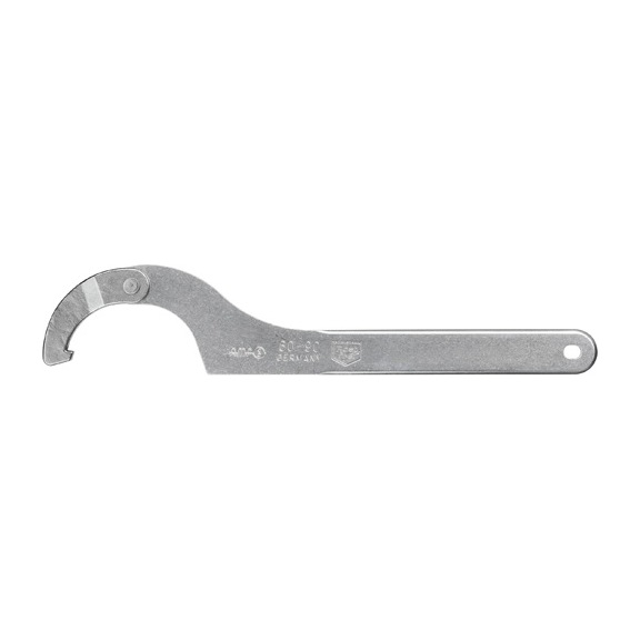 AMF Hinged hook wrench with lug industrial stainless steel 775NI-60-90 Number 52209 - Hinged hook wrench nose