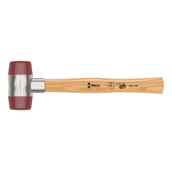 WERA soft-face mallet 102 with uretan head Head diameter 61 mm 05000535001 - Soft-face mallet