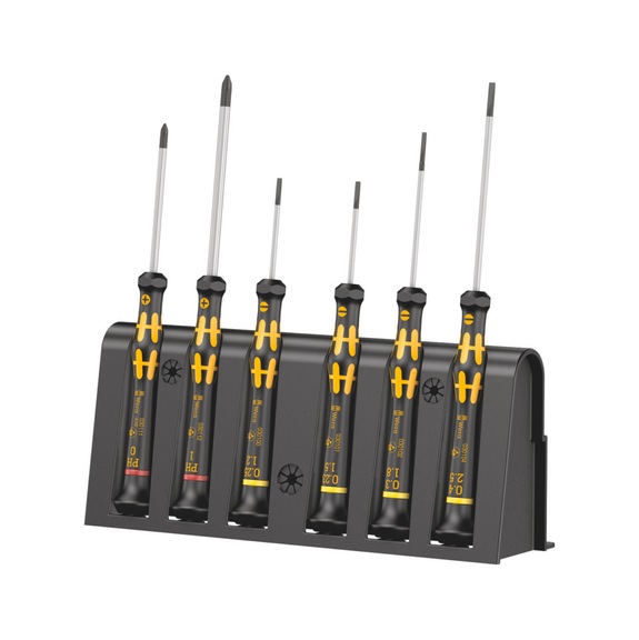 WERA Electronics screwdriver set 1578 A/6 in rack 6-piece 05030170001 - Screwdriver set