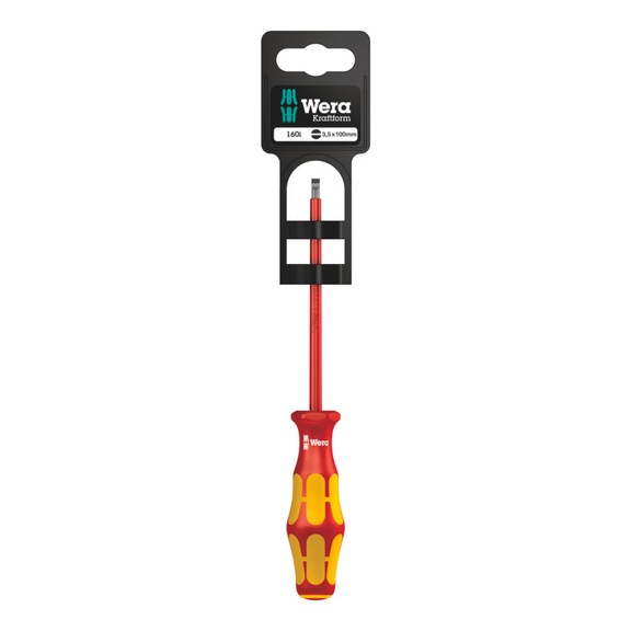 WERA VDE-insulated slotted screwdriver 160 i SB 1x0.6x3.5x100mm 05100002001 - Insulated slotted screwdriver 160 i SB
