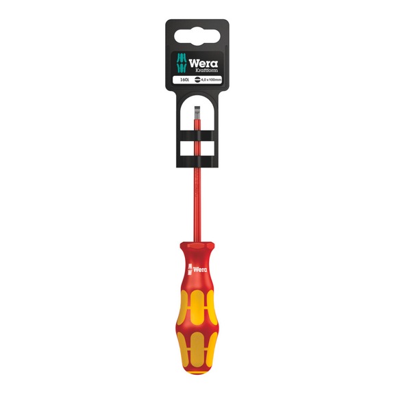 WERA VDE-insulated slotted screwdriver 160 i SB 1x0.8x4.0x100mm 05100003001 - Insulated slotted screwdriver 160 i SB