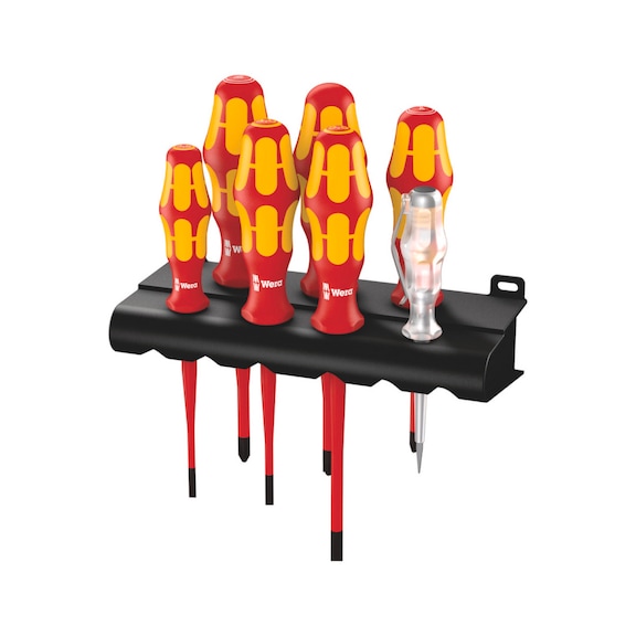 WERA VDE-isolierter Schraubendrehersatz 160 iS/7 im Rack 05006480001 - Schraubendreher Satz