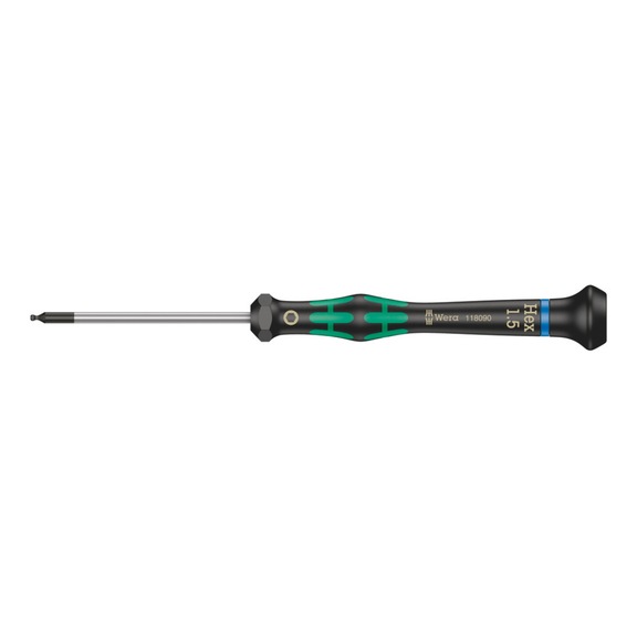 WERA Electronics Hex key L-wrenches 2052 Micro 1.5x60 mm 05118090001 - Hexagon socket screwdriver