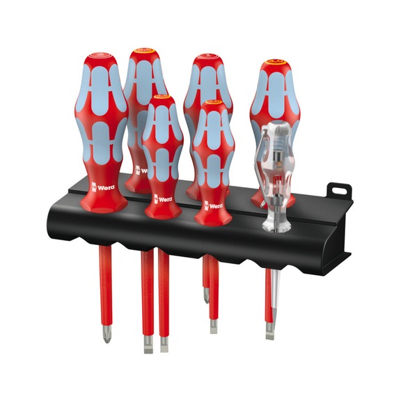WERA VDE-insulated screwdriver set 3160 i/7 stainless steel in rack 05022728001 - Screwdriver set