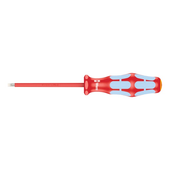 WERA VDE-insulated slotted screwdriver 3160 i 0.5x3x80 mm 05022729001 - VDE Insulated slotted screwdriver stainless 3160 i