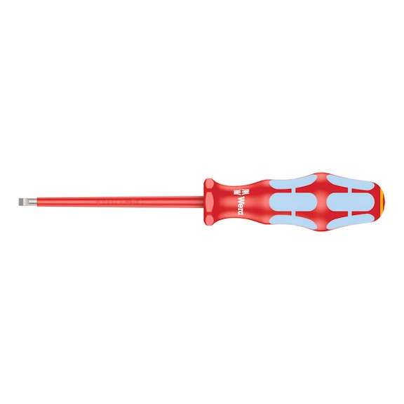 WERA VDE-insulated slotted screwdriver 3160 i 0.8x4x100 mm 05022731001 - VDE Insulated slotted screwdriver stainless 3160 i