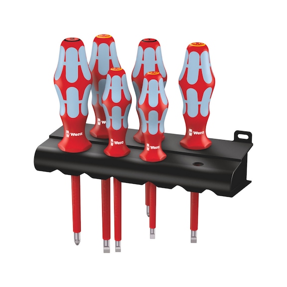 WERA VDE-insulated screwdriver set 3165 i/6 stainless steel in rack 05022745001 - Screwdriver set