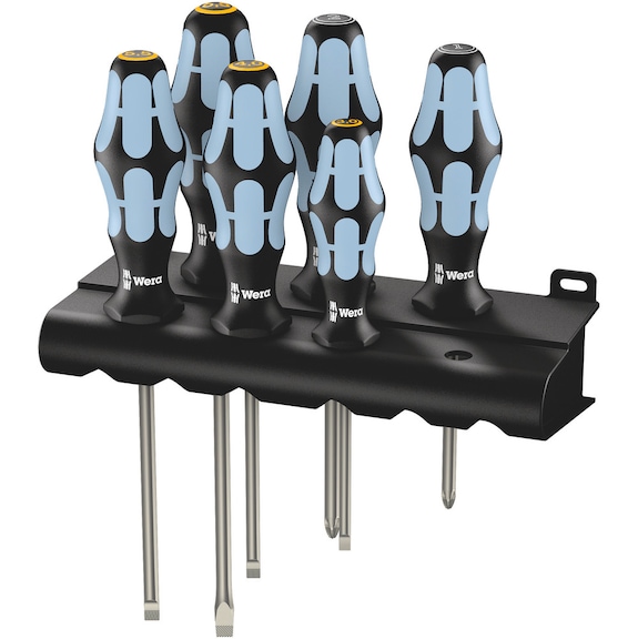 WERA Screwdriver set 3334/3355/6 Stainless steel in rack 6-piece 05032061001 - Screwdriver set