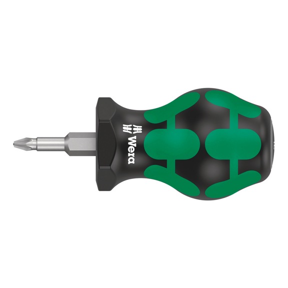WERA Carburetor screwdriver Phillips 355 PZ Stubby PZ 1x25 mm 05008853001 - Pozidriv-head Stubby/carburetor screwdriver 355 PZ