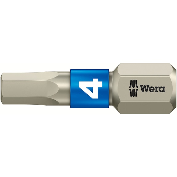 WERA Hexagon socket bit 3840/1 TS Torsion form stainless steel 4.0x25 mm 05071074001 - Bit For hexagonal socket head screws Edelstahl 3840/1 TS