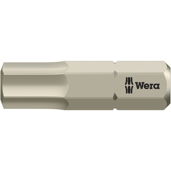 WERA Hexagon socket bit 3840/1 TS Torsion form stainless steel 6.0x25 mm 05071076001 - Bit For hexagonal socket head screws Edelstahl 3840/1 TS