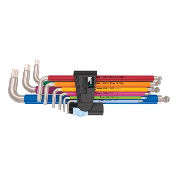 WERA Hex key set 3950/9 Hex-Plus Imperial Stainless 1 inch 05022860001 - Allen key set