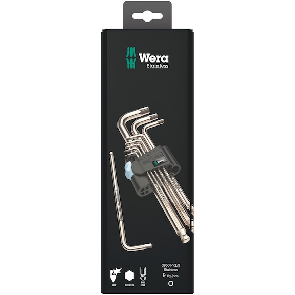 WERA Hex key set 3950/9 Hex-Plus Stainless 1 SB metric 05073544001 - Allen key set