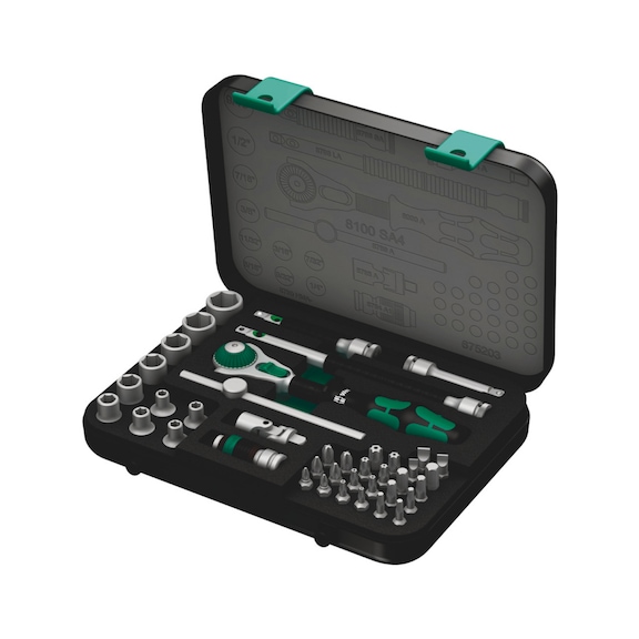 WERA Zyklop speed ratchet set 1/4 in drive imperial 8100 SA 4 05003535001 - Socket wrench (set)