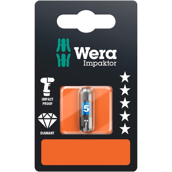 WERA Hexagon socket bit 840/1 IMP DC SB impactor bits 1x5.0x25 mm 05073905001 - Bit For hexagonal socket head screws 840/1 IMP DC SB