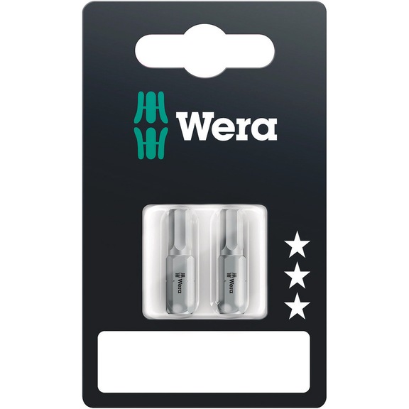 WERA Innensechskant Bit 840/1 Z Bits SB 2x5.0x25 05073054001 2-teilig - Bits für Innensechskantschrauben 840/1 Z SB