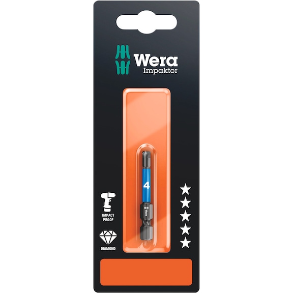 WERA Innensechskant Bit Impaktor 840/4 IMP DC SB 4.0x50 mm 05073944001 - Bits für Innensechskantschrauben 840/4 IMP DC