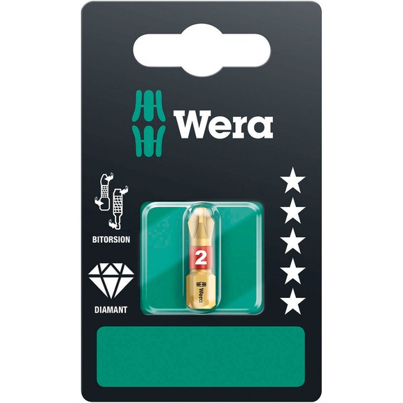 WERA PH-Bits 851/1 BDC SB BiTorsion PH 2x25 mm 05073333001 - Bits for Phillips Screws 851/1 BDC SB