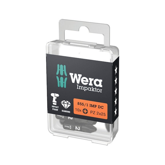 WERA PZ-Bits Impactor 855/1 IMP DC PZ DIY PZ 2x25 mm 05057621001 - Bit set