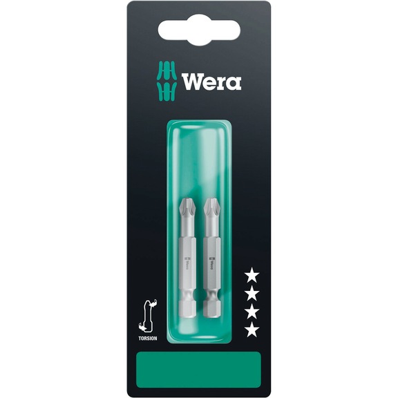 WERA PZ-Bits Torsion 855/4 TZ SB PZ 3x50 mm 05134386001 - Bit für Kreuzschlitzschrauben 855/4 TZ SB