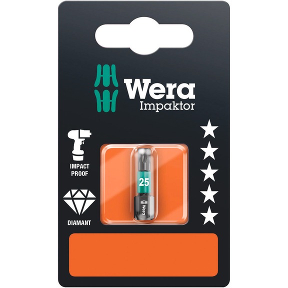 WERA Bit Impactor 867/1 IMP DC SB TX 25x25 mm 05073925001 - Bits for TX Screws 867/1 IMP DC SB