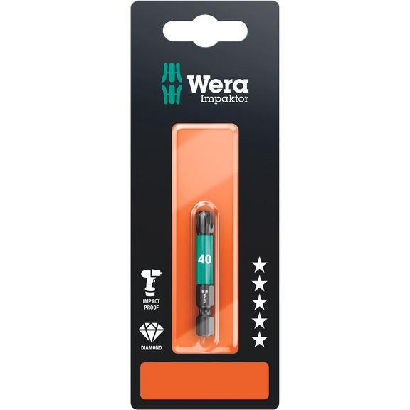 WERA Bit Impaktor 867/4 IMP DC SB TX 40x50 mm 05073967001 - Bits für TX Schrauben 867/4 IMP DC SB