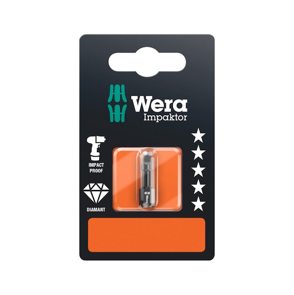 WERA Hexagon socket bit impactor 868/1 IMP DC SB 3x25 mm 05073932001 - Bit for square drive screws 868/1 IMP DC SB