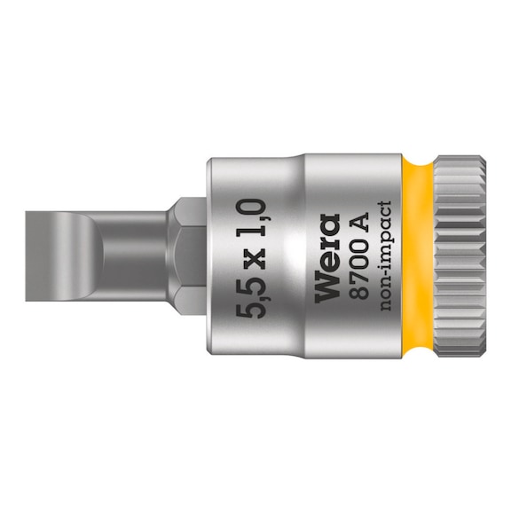 WERA Zyklop bit socket with 1/4 in drive 8700 A FL 1x5.5x28 mm yellow 05003321001 - Slotted screw insert (socket wrench)