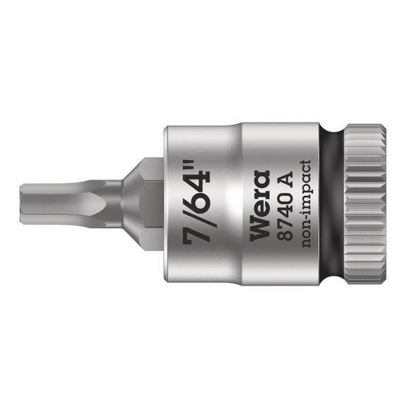 WERA Zyklop bit socket with 1/4 in drive 8740 A 7/64 in x28 mm 05003382001 - Socket 1/4" 8740 A